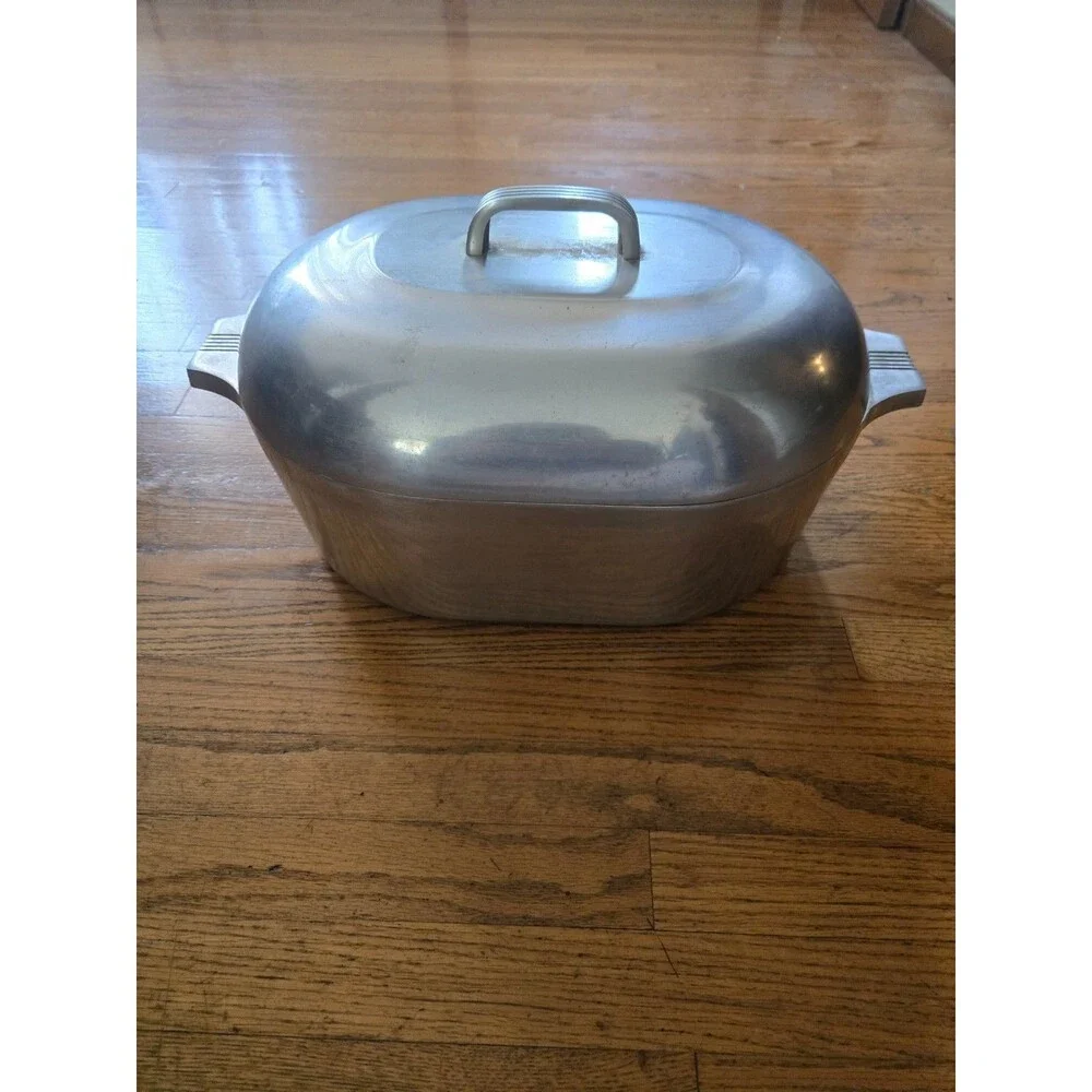 Vtg Large Magnalite GHC Dutch Oven Roasting Pan Lid & Tray 19 9/16 x 18 5/8 USA
